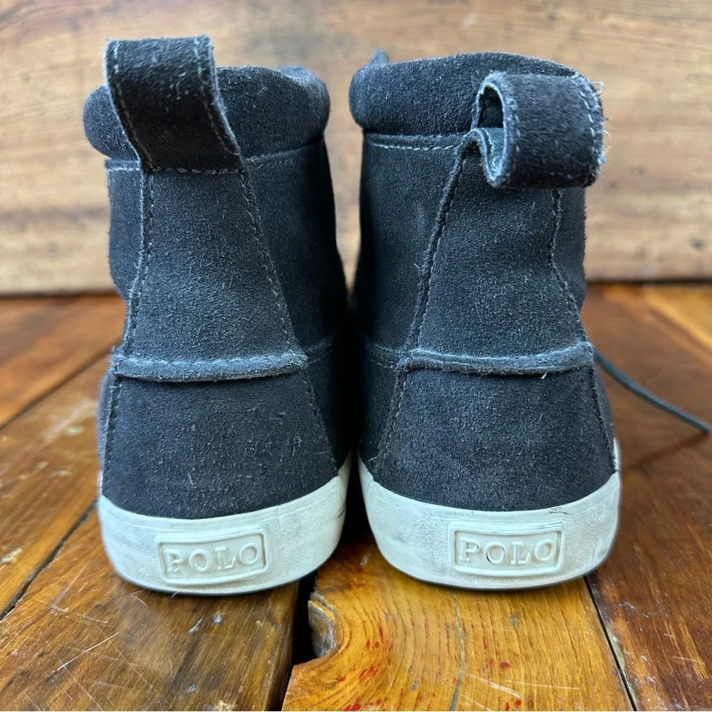 Polo Ralph Lauren PRL Tavis Black Suede High Top Sneakers 10.5D - Picture 4 of 10
